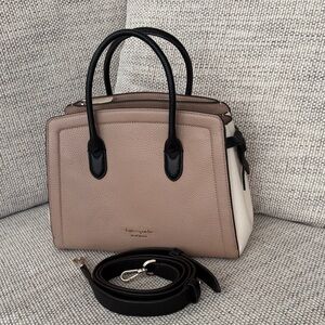 Kate Spade Color Block Satchel adjustable strap sturdy handles like new!